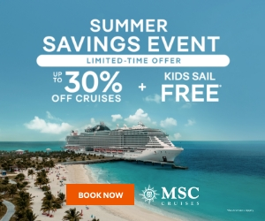 MSC Cruises Aug 25 - Special cruise offer